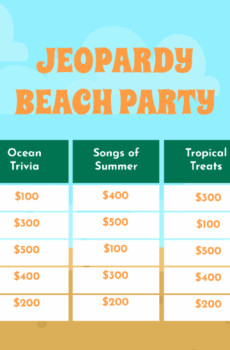 07/22/25 Jeopardy Beach Party (Virtual Event) 7pm-8pm
