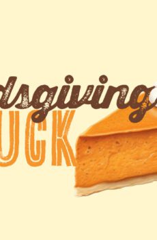 Friendsgiving Potluck, drawing of pumpkin pie with whipped cream on top